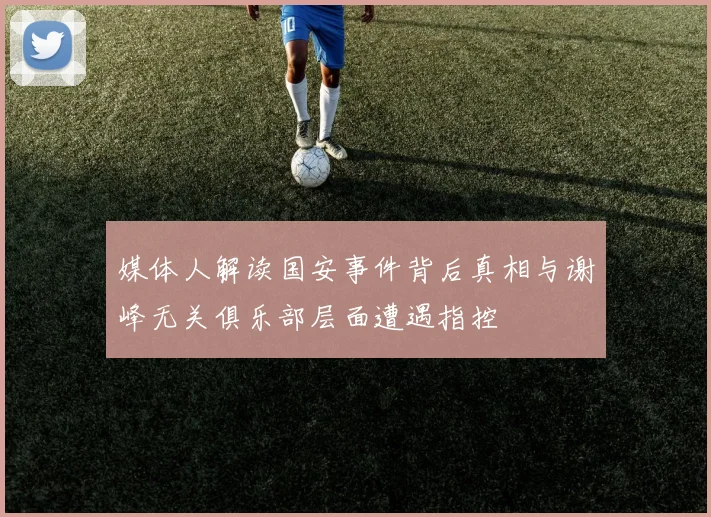 媒体人解读国安事件背后真相与谢峰无关俱乐部层面遭遇指控